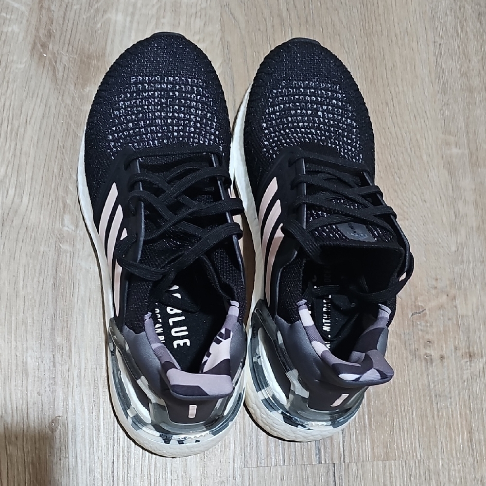 Adidas Kids Black and Light Pink Sneakers